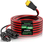 Vansdon 12AWG Solar to XT60 Charge Extension Cable 25Ft Solar Connector to XT60 Adapter Cable for Solar Panel to Battery RV Power Station Solar Generator
