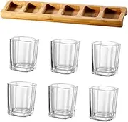 Mikinona 1 Set Stylish Glass Wine Cup with Wooden Holder White Wine Cups for Home Bar Ktv Parties Elegant Design for Unique Drinking Experience