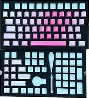 Mechkeeb Keycap Cherry OEM Dye Sublimation PBT Novelty Personalized Custom Keycaps for MX Mechanical Keyboards (Pink Laser Carving)