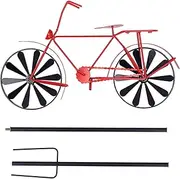 Vintage Style Iron Wind Spinner Retro Bike Garden Ornament with Vibrant Rotating Wheels for Sidewalk Borders Lawns