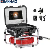 Sewer Pipe Inspection Camera with 512Hz Self-Leveling Drain Endoscope 10inch DVR