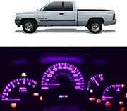 WLJH Pink Purple Instrument Panel Gauge Cluster Dash Light Indicators Bulbs Full Led Package Kit for Dodge Ram 1500 2500 3500 1994-2001, Pack of 20