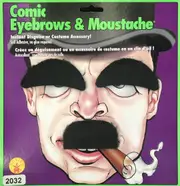 Comic Cartoon Charlie 1920s Men Costume Moustache and Eyebrows Set