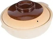 Takeaway Casserole Handle Ceramic Pot Rice Hot Pot Stew Pot Accessories Dinner and Party Stockpot Kit Rice Cooker Cookware Traditional Cooking Pot Replacement Clay Brown
