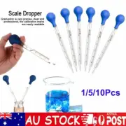 1-10Pk 10ml Glass Pipette Graduated Dropper with Scale Line Lab Transfer Liquid