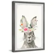 Marmont Hill Floral Crowned Hare Framed Painting Print