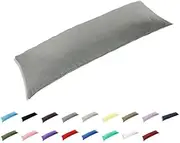 Gyulin 100% Cotton 300TC Envelope Style Body Pillow Cover Pillowcase Pillow Protector Cushion Cover Non Zippered Only Cover No Insert (Dark Grey,50x150cm)