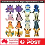 Pokie Backpack Plush Bag Gengar Eevee Snorlax Backpack Schoolbag Prop Gift