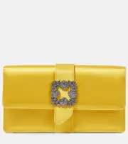 [Manolo Blahnik] Manolo Blahnik Capri embellished satin clutch One Size yellow