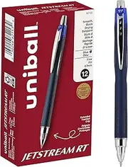 (Blue Ink,Fine Point) - Jetstream RT Roller Ball Retractable Waterproof Pen, Blue Ink, Fine