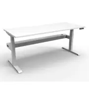 Single Sided Workstation With Cable Tray Natural White And White
