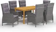 Patio Sets 7 Piece Garden Dining Set Grey