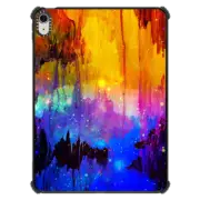 iPad Air 11-inch (M2/M3) iPad Impact Case CASTLES IN THE MIST Bold Magical Fantasy Space Galaxy Stars Mountains Colorful Ikat Fine Art Abstract Painting Royal Blue Orange Pink Black Modern Design
