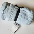 Textured Stripe Woven Throw Blanket Light Blue Hearth & Hand Magnolia Gaines NEW