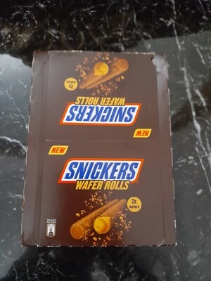 Snickers Wafer Rolls Milk Chocolate 12 Bars (22.5g Each) New