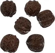 6Pcs Handheld Walnut Massage Balls for Acupressure Therapy Natural Craft Dark Brown Color for present for Seniors and Office Use