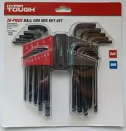Brand New Sealed Hyper Tough Heavy Duty 26 Piece Ball End Hex Key Set Tools