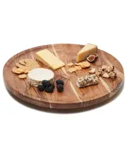 Two's Company Hand-Etched Rotating Lazy Susan Charcuterie Board NoSize Beige