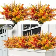 9 Bundle Fall Artificial Flower and Plant for Outdoor Decoration, Perfect for Home Decor, Wedding Photography Props, and Hotel Decorations