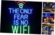 "The Only Fear Is No WIFI" Game Neon Sign Led Dimmable Neon Lights for Bar