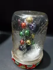 Christmas waterless snow globe with Green Tree