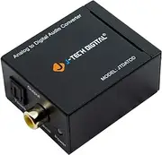 J-Tech Digital Premium Quality RCA L/R Analog Audio to Optical SPDIF/Coaxial Digital Converter with 3.5mm Jack Support Headphone/Speaker Outputs (Analog to Digital)