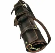 Leather Knife Roll Handmade Storage Bag | Elastic and Expandable 10 Pockets
