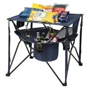 Folding Tailgating Table with Cooler, Portable Camping Picnic Table with Cup