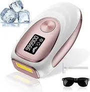 Laser Hair Removal With Cooling System, at-Home Permanent for Women and Men, IPL Painless Device on Armpits Back Legs Arms Face Bikini Line