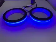 Tube stereo LED bedroll speaker baffles. Mount 6.5" speakers in PVC tube ends.