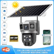 2MP Wifi Wireless Low Power Solar Security Dual Lens Camera Outdoor Home 8000mah