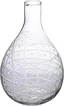 Creative Co-Op Round Hand-Blown Etched Reclaimed Glass Pitcher, Clear