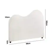 Oikiture Bed Head Single Size Headboard Boucle Fabric White