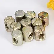 COMPANY LILI 10X 10pcs M6 Barrel Bolts Cross Dowel Slotted Furniture Nut for Beds Crib Chairs