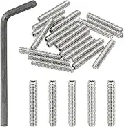 uxcell 1/4-20x1-1/2 Internal Hex Socket Set Grub Screws, 20 Pcs 304 Stainless Steel Cup Point Set Screw with Hex Key Wrench for Door Handles Bathroom Fixtures