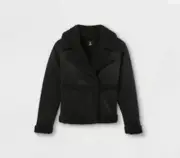 Girls' Sherpa Moto Jacket - art class Black Small (6/6x)Nwt35