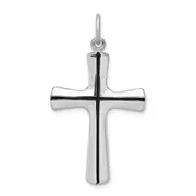 Sterling Silver Rhodium-Plated Enamel Cross Pendant