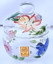 Royal Danube - Hand Painted Crystal China - FLORAL - CONDIMENT JAR