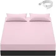 Earth Sheets King Size, 10% Pure Silver Fiber + 90% Organic Cotton, Grounded Ground Sheets with Ground Cord (Pink, King)