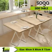 SOGA 2X 80cm Modern Table Light Square with White Legs Home Décor