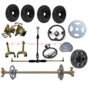 740mm Rear Axle Kit Steering Knuckle 6''Tyre Wheel Hub Brake Caliper for Go Kart