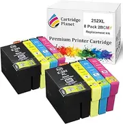 Cartridge Planet 8 Pack (2BK,2C,2M,2Y) Compatible Ink for Epson 252XL for Epson Workforce WF-3620 WF-3640 WF-7610 WF-7620 WF-7710 WF-7720 WF-7725