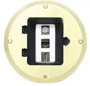 RiteAV HD Cat6 Ethernet Coax Cable TV Floor Box Gold