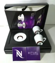 Nespresso Ritual 2 espresso Coffee Cups & 2 Saucers With Sku 3368/2,Rare,New