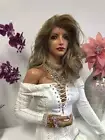 Ash Blond Hair with Light Brown Roots | Front Lace Wig 14" | 4x4 Multi Parting |