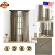 Café Brown Pinch Pleat Semi Sheer Curtains - Light Filtering Luxury Drapes 40...
