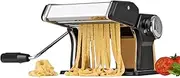 [GOURMETmaxx] 09952 Pasta Machine Professional Stainless Steel Rolling Pin Pasta Making Pasta Crank