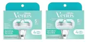 (Pack 2) Venus Deluxe Smooth Sensitive Women's Razor Blade Refills, 4 Count