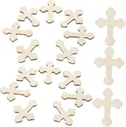 MAGICLULU 20Pcs Blank Wooden Cross Tags for DIY Crafting Projects Rustic Birthday Easy to Hang Cross Ornaments for Home Wall Accents and Events