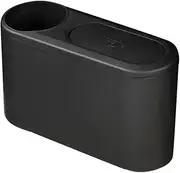 Car Trash Can Car Accessory with Lid Mini Multipurpose Car Storage Box Portable Hanging Rubbish Bin Durable Vehicle Trash Bin(PU Leather Black)
